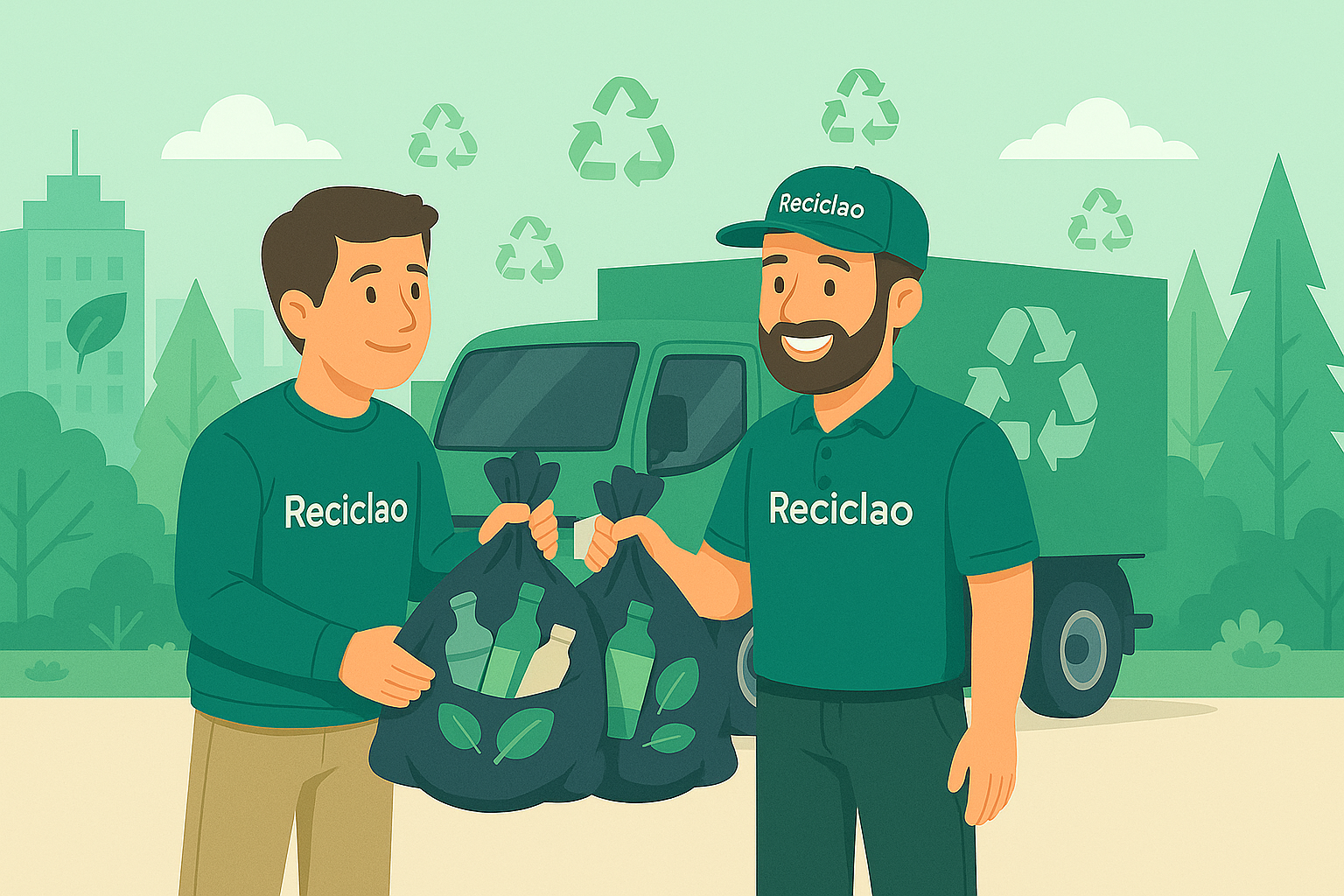 Equipo de Reciclao gestionando residuos reciclables