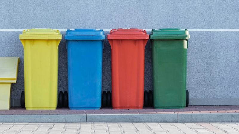 Contenedores de reciclaje de colores